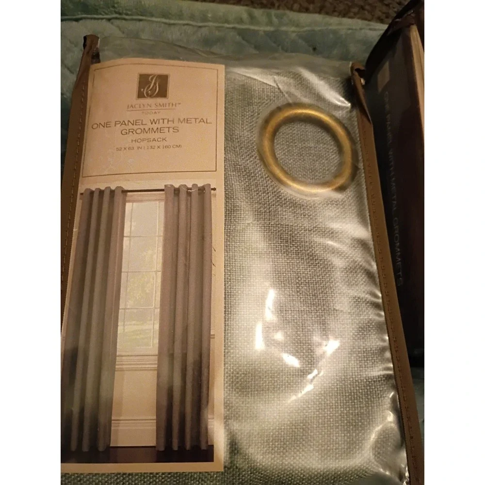 Lot Of Three New Jaclyn Smith 1 Panel With Metal Grommets Hopsack 52x63...